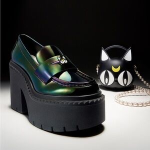 New Jimmy Choo x Sailor Moon Iridescent Luna Loafer Mary Jane